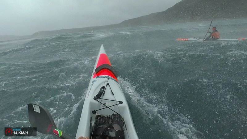 Paddling through a 40-50kt squall in &quot;Hurricane Alley&quot;!