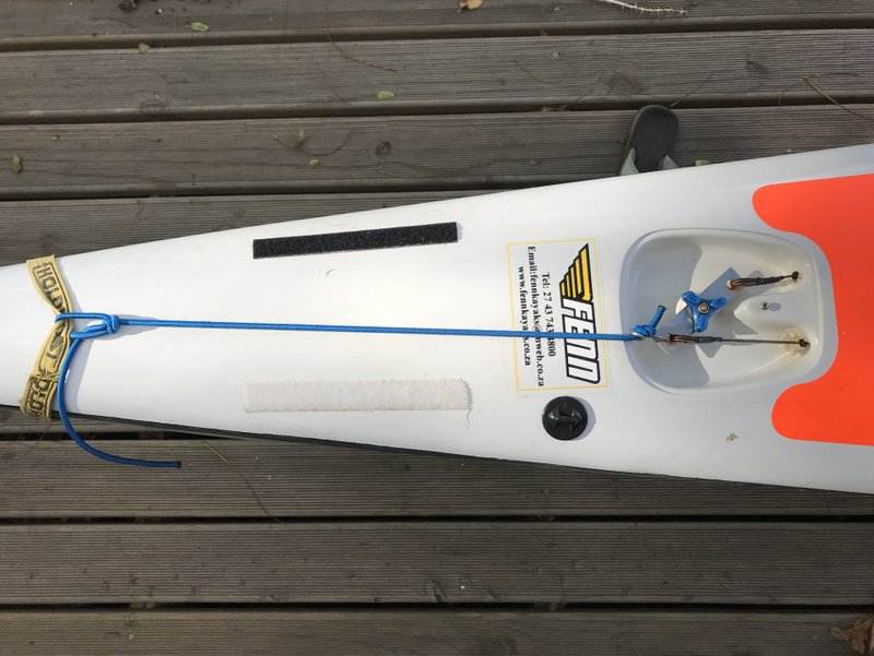 Emergency Steering setup for a Fenn Swordfish S surfski