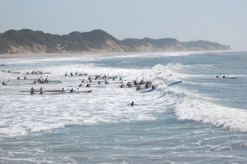 Alkantstrand Beach, where the race will finish (NE wind) (Pic: start of the 2008 Mouth to Mouth)