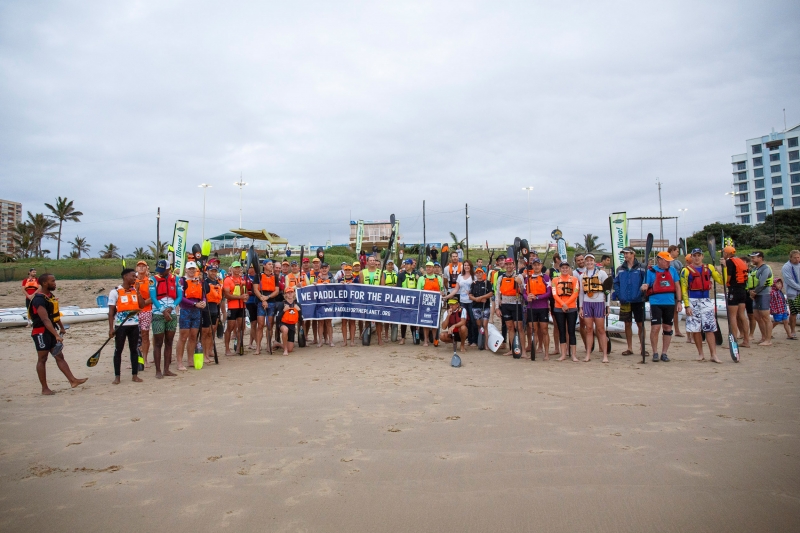 All the paddlers took time to spread the Paddle for the Planet awareness at the 2016 Illovo Pirates Umhlanga Pirates Surfski Race on Sunday, 5 June 2016.