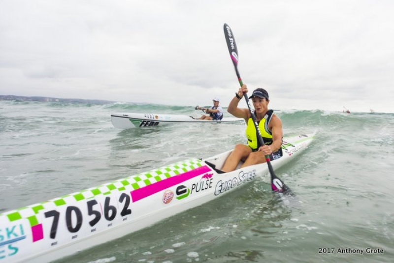 Hayley Nixon scored her first win in the FNB Surfski Series in Durban, South Africa.