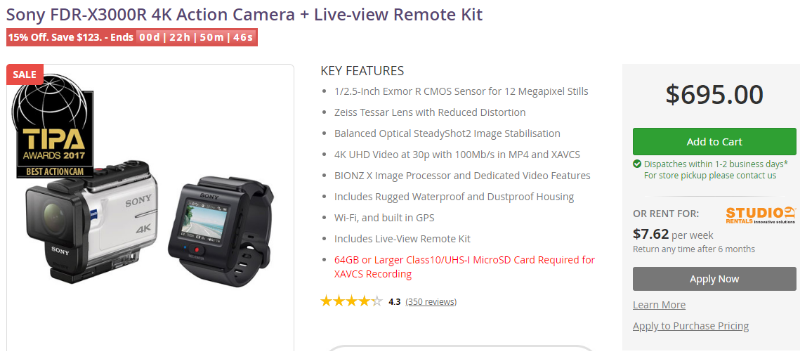 Rent a AKASO V50 Elite 4K60fps Action Camera, Best Prices